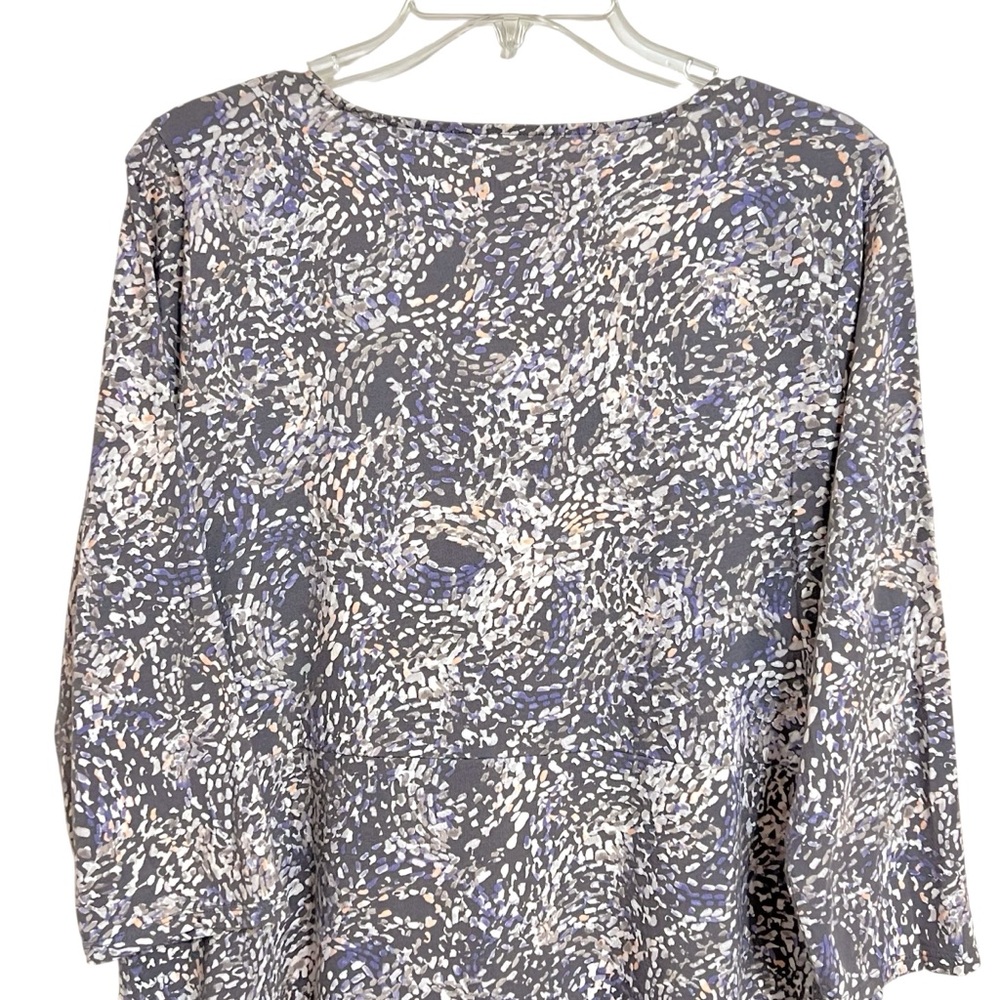 J. Jill Pure Jill Abstract Print A Line Knit Dress L Gray Stretch Normcore Comfy - Picture 5 of 8